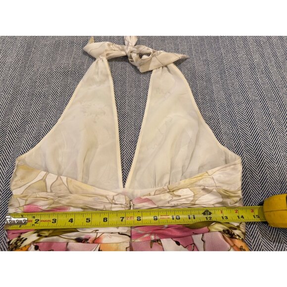 Adrianna Papell Floral Halter Neck Dress With Tulle Underskirt & Vibrant Print - Picture 10 of 12